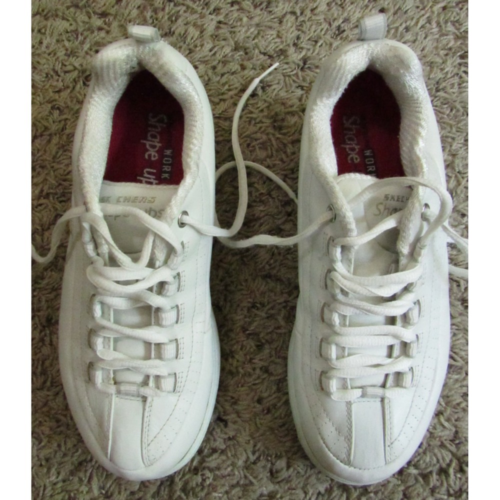 Skechers Work EH Shape Up Shoes Women's 5.5 White Leather 76428 Cush
